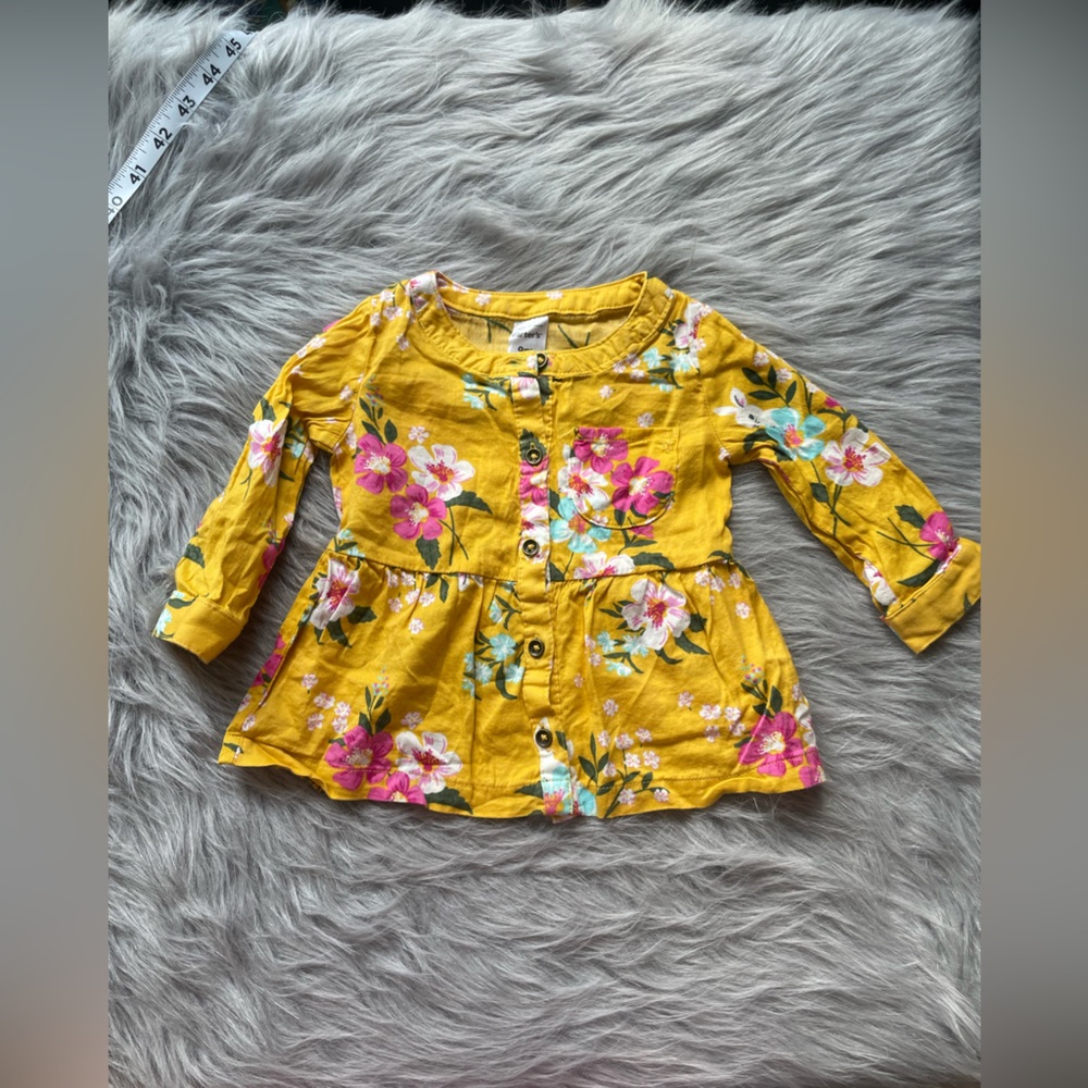 Carter's Sunny Yellow Baby Outfit with Floral Accents